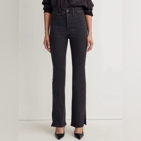 MADEWELL Denim Roadtripper Skinny Flare Black Jeans High Rise Size 23 - Picture 4 of 13